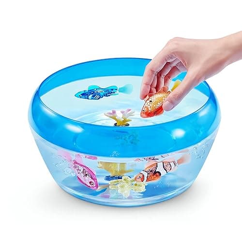 Robo Alive Robo Fish Robotic Swimming Fish (Teal + Orange) by ZURU Water Activated, Changes Color, Comes with Batteries, Amazon Exclusive (2 Pack) Series 3 - Teal + Orange - 2 Piece Set - Series 3 thumbnail 5