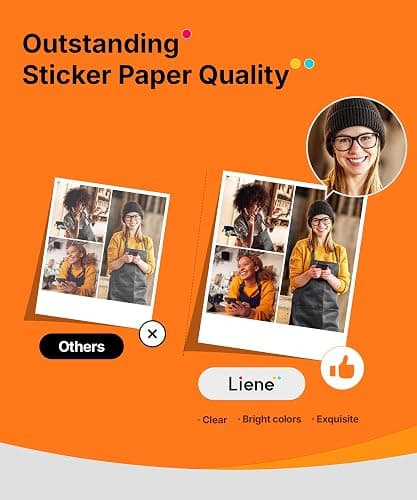 Liene Amber M110 & M210 3x3″ Photo Paper 40 Sheets & 1 Cartridge, Photo Printer Sticker Paper Adhesive, Waterproof, Smudge Proof, Instant Photo Paper Only for DHP514/DHP515 Photo Printer for Scrapbook thumbnail 9