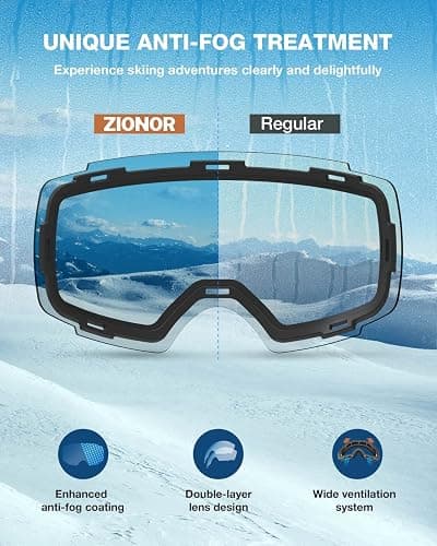 ZIONOR X4 Ski Goggles Magnetic Lens - Snowboard Goggles for Men Women Adult - Snow Goggles Anti-fog UV Protection thumbnail 5