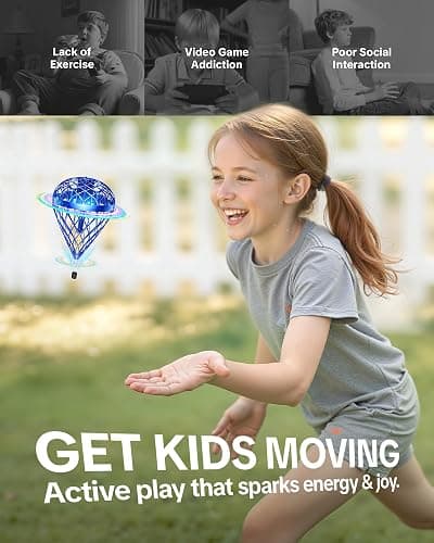 Flystars Flying Bouncing Toys, Next-Gen Pro 2025 Cosmic Globe Flying Orb Ball Motion-Control Hover Spinner with 3D Flips, Cool Interactive Gift Toy for Kids 6+ Boys Girls Teens(Blue-S) thumbnail 5