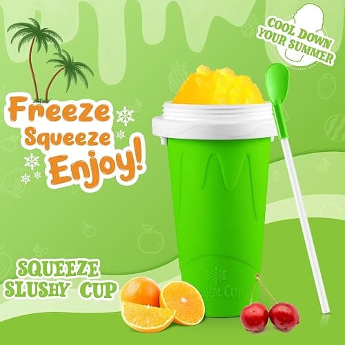2Pack, Slushie Cup, DIY Portable Slushy Cup with Lid & Straw | Slushy Cup for Juice Milk Ice Cream, Stocking Stuffers, White Elephant Gift thumbnail 2