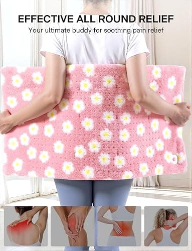 ALLJOY King Size Heating Pad for Back Pain Relief, 33”x 17” Extra Large Heating Pad for Period Cramps, FSA Eligible HSA, Portable Heat Pad for Neck and Shoulders, Christmas Gifts for Women Men Mom Dad thumbnail 3