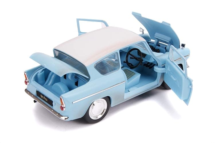 Jada Toys Harry Potter & 1959 Ford Anglia DIE-CAST Car, 1: 24 Scale Vehicle & 2.75" Collectible Metal Figurine, Rusty Blue thumbnail 4