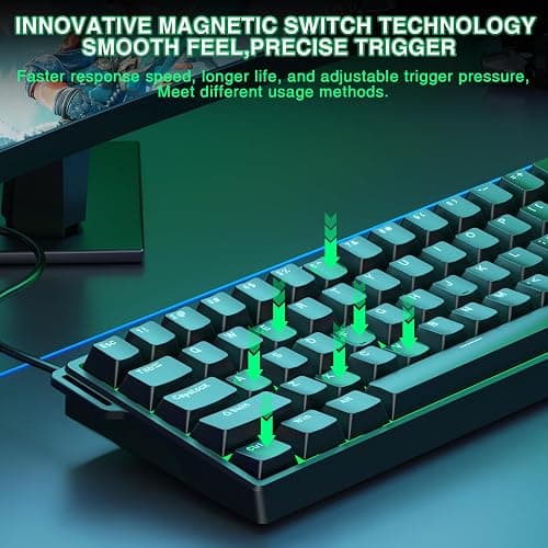 Aula WIN60 HE - 60% Mechanical Gaming Keyboard Wired, Magnetic Switch Hot Swappable, Adjustable Actuation Rapid Trigger Mode, 8000 Hz Polling Rate, RGB Small Keyboard 60 Percent Compact Design for PC thumbnail 4
