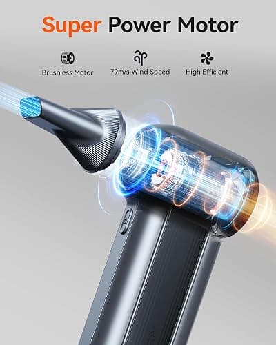 WOLFBOX MF100 Electric Air Duster-150000RPM Super Power Cordless Air Duster, Rechargeable Brushless Motor Durable Blower, 3-Gear Adjustable Dust Blower for Computer, Keyboard, Outdoor, House and Car thumbnail 3