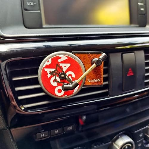 JVHGUBAY Car Vent Clip Aromatherapy Fragrance Diffuser, Car Retro air freshener Clip Car Record Player Design Turntable Perfume Vent Outlet thumbnail 2