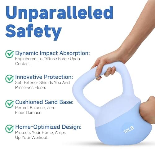 Leikefitness Soft Kettlebells,Sand Filled Weights for Women and Men,Color Coded Anti Slip Soft Kettlebells,Home workout thumbnail 3