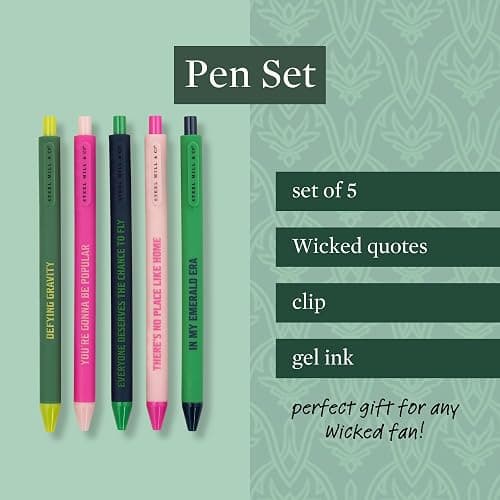 Steel Mill & Co Wicked Gel Pen Set, Cute Journaling Pens for Book Lovers/Librarians/School, Bookish Writing Pens, Assorted thumbnail 4