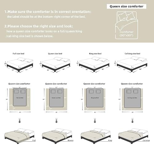 Litanika Queen Comforter Set Beige, 3 Pieces Cream Tufted Boho Farmhouse Bedding Comforter Sets, Lightweight Fluffy Comforter Bed Set for All Season (90x90In Comforter and 2 Pillowcases) thumbnail 2