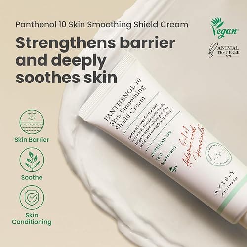AXIS-Y Panthenol 10 Skin Smoothing Shield Cream - Daily Facial Moisturizer Barrier Cream for Long Lasting Hydration & Soothing - Vegan Korean Skin Care Face Lotion - 1.69 fl. oz. thumbnail 2