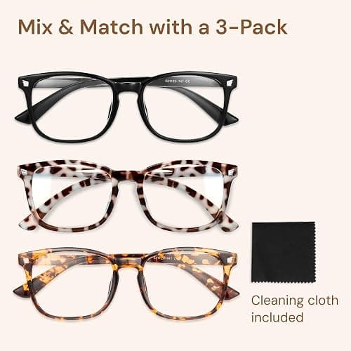 Gaoye Stylish Blue Light Glasses for Woman - Computer Glasses for Blue Light Blocking - Lightweight Frames - 3 pack thumbnail 7