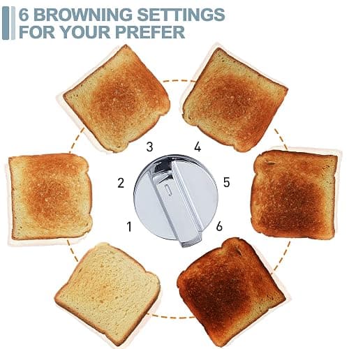 CUSIMAX 4 Slice Stainless Steel Toaster with Digital Display, Black | LED Display with Countdown Timer, 6 Browning Levels, Bagel/Defrost/Cancel, Dual Independent Controls, 1.5" Extra Wide Slots thumbnail 6