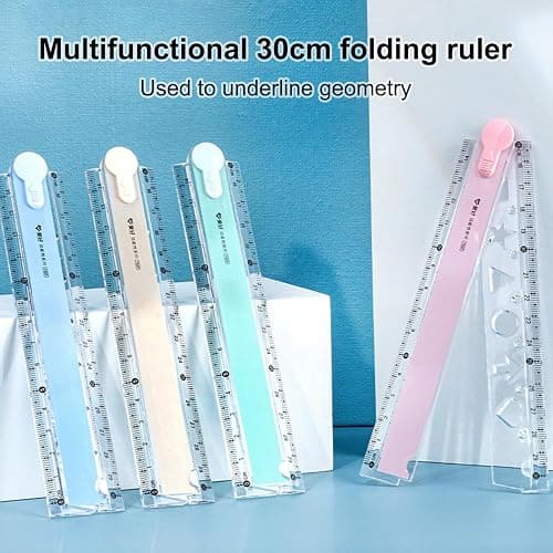 4PCS Plastic Folding Ruler Set, 30cm Transparent Rulers - Durable Measurement Tool for Students, Artists, Engineers, and Office Use, Easy Storage and Precise Measurements thumbnail 4
