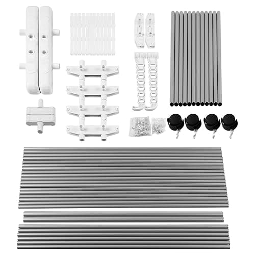 Bigzzia Clothes Drying Rack, Folding Stainless Steel Drying Rack Clothing Indoor Outdoor, Space-Saving, 4 Tier Laundry Drying Rack with Two Side Wings -Grey White - Grey White - 4 Tier thumbnail 6