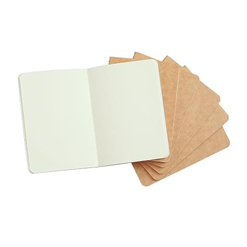 TWONE Pocket Notebook, 6 Pack Softcover Mini Notebooks 3.5" x 5.5" Kraft Brown Notebook Small Memo Notepad for Men Women Kids Traveler Author, 30 Sheets,60 Blank Pages thumbnail 7