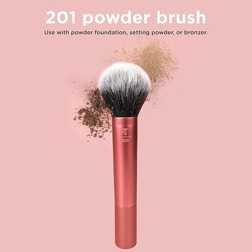 Real Techniques Ultra Plush Powder Makeup Brush, For Setting Powder, Bronzer, & Blush, Sheer, Buildable Coverage, Large, Fluffy Powder Brush, Vegan, Cruelty-Free & Synthetic Bristles, 1 Count thumbnail 3