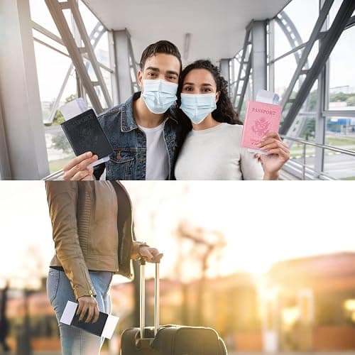 Honmein 2 Pcs Passport holders，Ultra Slim passport wallet，PU Leather Passport Cover for Women and Men thumbnail 6