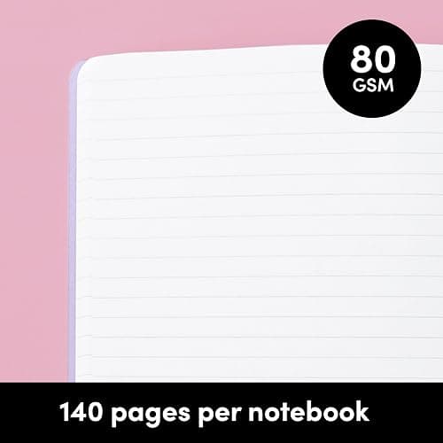 PAPERAGE 3-Pack Composition Notebook Journals, 140 Pages, 3 Unique Decorative Covers with College Ruled Lined Paper, (Pastel Rainbow Gold Foil), 7.5 in x 10 in – Notebooks for School, Office, or Home - 3 - Pastel Rainbow thumbnail 4