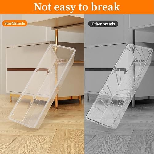 StorMiracle 32 PCS Clear Plastic Drawer Organizer Set, 4-Size vanity organizer Trays and Storage Bins for Makeup, Jewelry and Gadgets in Bedroom, Bathroom and Office, Clear thumbnail 5