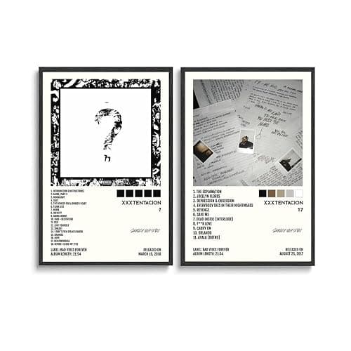 Sumooa 2 PCS Xxxtentacion Poster Rapper Music Album Cover Für Zimmer, Ästhetische Leinwand-Wandkunst, Schlafzimmer-Dekor 12x18inch(30x45cm) - Image 1