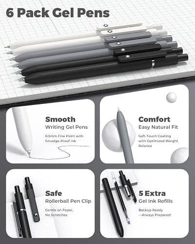 Four Candies 45PCS Stationery Supplies Set, Pencil Case with 6 Gel Pens, 6 Mechanical Pencils, 12 Highlighters, School Essentials (Black) thumbnail 4