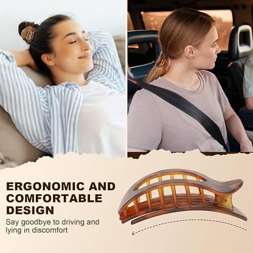 Hailoyearn Flat Hair Clips,4/6 PC Versatile Duckbill,Strong Hold No Slip Flat Claw Clip for Everyday Use,Stylish & Practical. (4PC-3) thumbnail 8