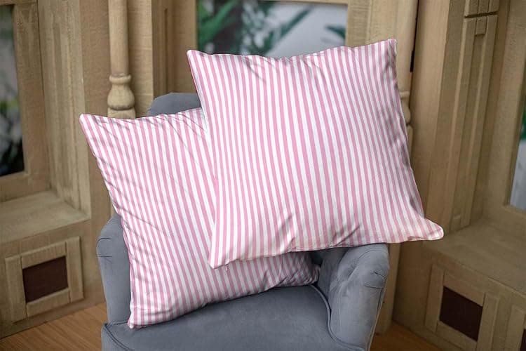 EMMTEEY Set of 2 Stripe Pink White Pillow Covers Geometric Stripes Throw Pillow Covers 18x18 Inch Decorative Pillow Cases for Couch Bedroom Living Room thumbnail 8
