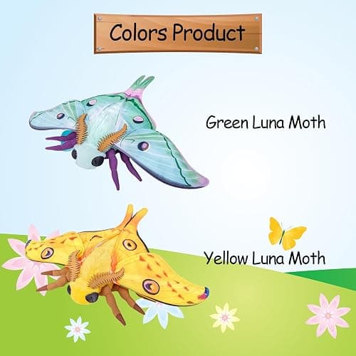 lilizzhoumax Luna Moth Plush Toy Soft Realistic Simulation Moth Stuffed Animal Plushies Toys Gifts Doll for Kids Insect lovers Boys and Girls Home Decoration Green 10.62inch thumbnail 5