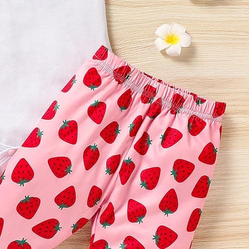 GRNSHTS Baby Girl Birthday Clothes First One Letter Short Sleeve Romper+Flared Pants+Headband 3Pcs Cake Smash Outfits thumbnail 5