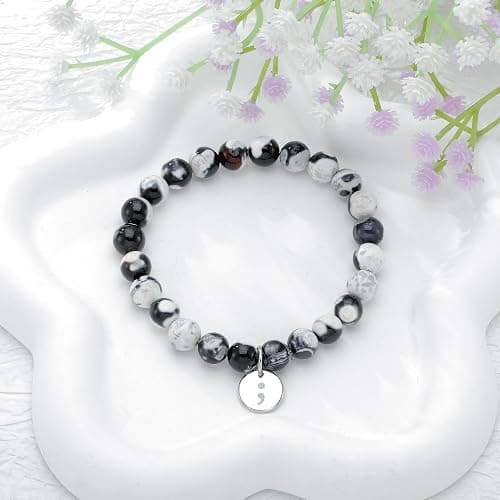 PARTNER Your Story Isn't Over Yet Semicolon Giifts for Women Depression Awareness Bracelet depression Mental Health Support Bracelet Anxiety Overcome Depression Fight Against Depression Gifts thumbnail 4