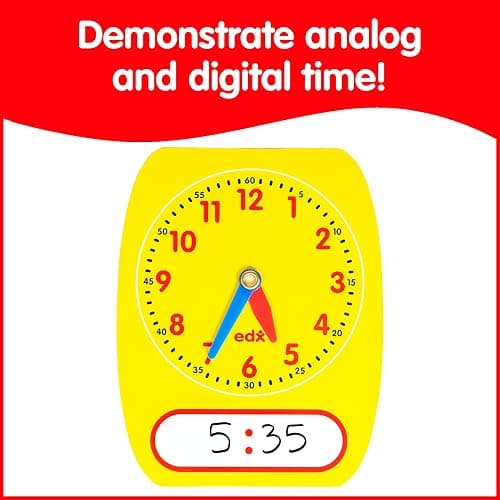 edxeducation Write-On Wipe-Off Clock Dials, Set of 5 | Analog Clock With Movable Hands, Learn to Tell Time, Teaching Resource for Classrooms thumbnail 2