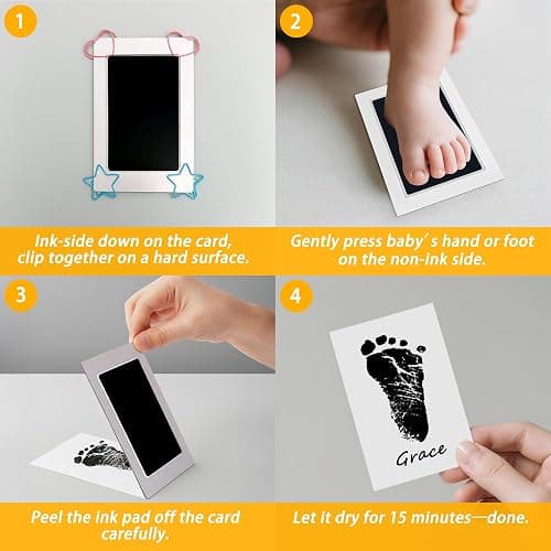 4-Pack Baby Inkless Hand and Footprint Kit Paw Nose Print Kit for Dogs Cats Pets Clean Touch Ink Pad for Baby Pets Newborn Keepsake Mess-Free Ink Pad thumbnail 7