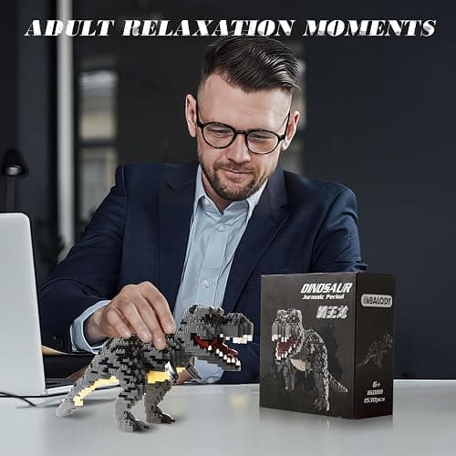 Aigidusansu Jurassic Dinosaur Micro Building Blocks, 1530pcs Velociraptor Tyrannosaurus Rex DIY Mini Diamond Blocks Bricks Toy Dinosaur for Boys Age 8-12 9 10 11 12 13 14 15 16 Teens Adults thumbnail 2