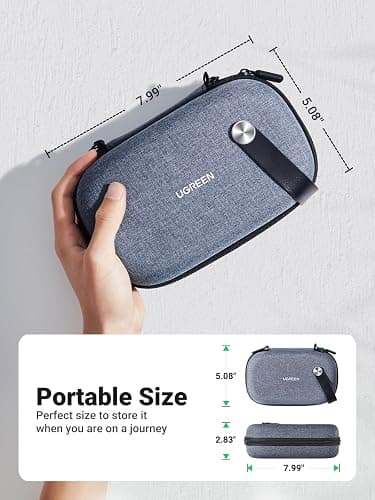 UGREEN Travel Accessories Bag, Portable Cable Organiser Travel Electronics Organiser Small Gadget Cable Bag Pouch, Hard Case for Charger Adapter Power Bank Hard Drive(Grey) thumbnail 2