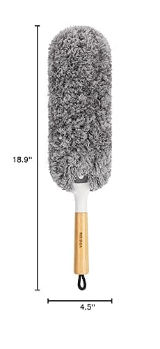 MR.SIGA Lint Free Microfiber Duster, Washable and Reusable Duster with Bamboo Handle and Replaceable Head, Duster for Household Cleaning thumbnail 3