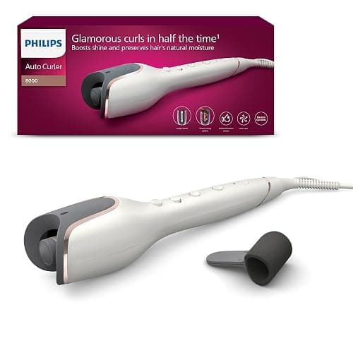 Philips Auto Curler Serie 8000, arricciacapelli con tecnologia MoistureProtect, 27 diverse opzioni di styling, bianco, modello BHB878/00 - Image 1
