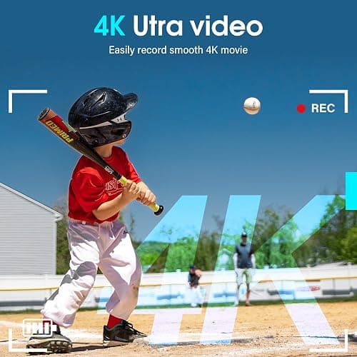 4K Digital Camera for Photography, 64MP Vlogging Camera for YouTube with 180° Flip Screen and Macro Function, 16X Zoom UHD Autofocus Video Camara with 32GB SD Card for Kids Teens Boys Girls thumbnail 2