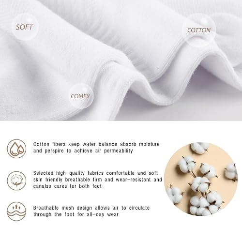 eallco 8 Pairs Womens Ankle Cotton Socks Low Cut Running Thin Short Breathable Sport Casual Socks thumbnail 6