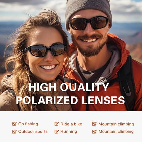 suoso Sports Polarized Sunglasses for Men: Womens UV400 Protection Sun Glasses Wrap Around Goggles for Fishing Driving TR90 thumbnail 6