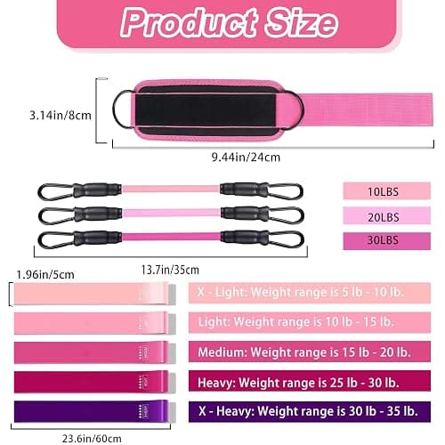 Ankle Resistance Bands with Cuffs Resistance Bands for Workouts, Hip Workout Equipment,Exercise Loops for Kickback Hip Fitness Training Cable Kick Back Ankle Straps and Glute Workout Equipment. thumbnail 3
