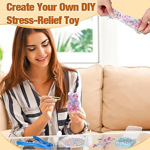 Simgoing 24 Pcs DIY Stress Ball Making Kit, Blank Ball Skin, Bear | Vacuum Device Expander Tool Included, Your Own Fidget Pressure Balls, Sensory Relief for Adults, DIY Craft Activity Set thumbnail 6