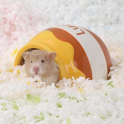 Tafit Honey Shaped Ceramic Hamster Hideout - Small Pet Habitat Decor for Syrian & Dwarf Hamsters, Gerbils, Mice, Rats, Toads thumbnail 8
