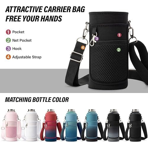 DYSANKY National Parks Water Bottle – 32 oz Insulated Stainless Steel Bottle with 63 Hand-Drawn Park Stickers, Carrier Bag, Strap & Gift Box – BPA-Free – Ideal for Hiking, Camping & Travel thumbnail 6