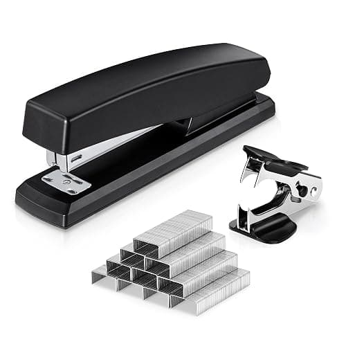Deli Stapler, 25 Sheet Capacity, 1000 Staples & Staple Remover, Black - Image 1