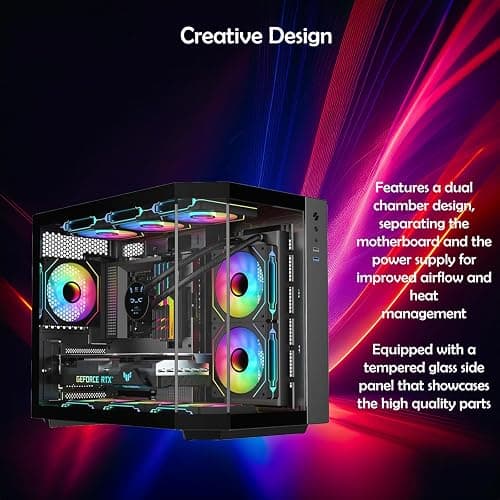 ionz Gaming PC - AMD Ryzen 5 5500, Nvidia RTX 3050, 16GB RAM, 1TB NVMe SSD, Windows 11, 500W 80+ PSU, WiFi, (Apex, Black) thumbnail 2