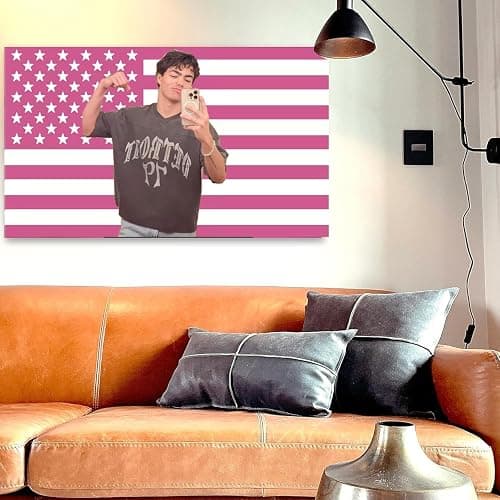 Malachi Barton Flag 3x5 Ft Pink American Flag Tapestry Funny USA Poster – College Dorm Room Decor Wall Art, Bedroom Poster, Outdoor Party Tailgate Yard Flag with 4 Brass Grommets #2 thumbnail 4