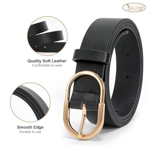 JASGOOD Women’s Leather Belts for Jeans Pants Fashion Ladies Belt with Gold Buckle thumbnail 4