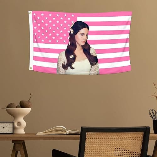 ANOER LanaDel dekorative Rey-Flagge, doppelt genäht mit 2 Messingösen, Wandteppich, für Innen- und Außenbereich, Studentenwohnheim, Raumdekoration thumbnail 5