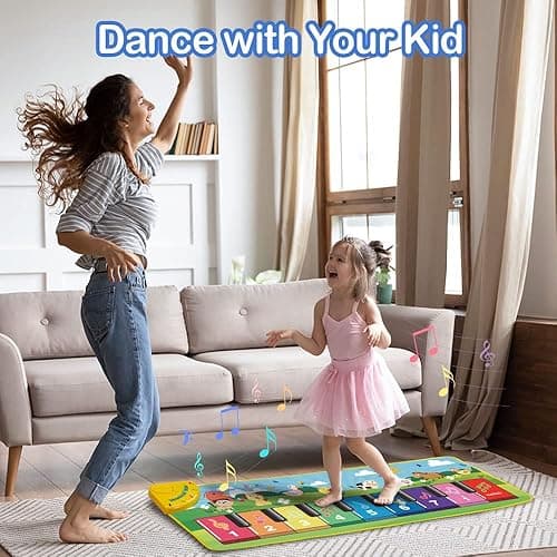 FOKI Floor Piano Mat for Toddlers, Baby Kid Sensory Educational Dancing Keyboard Carpet Animal Sounds Blanket Touch Playmat Musical Mats Birthday Toddler Toys for 1 2 3 4 5 Year Old Boy Girl Gifts - AMMI01 thumbnail 7