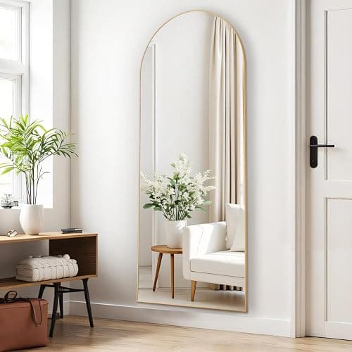 Arched Mirror Full Length, Upgraded 21"x64" Body Wall Mirrors with Shatter-Proof Glass, Floor Standing, Hanging or Leaning, Large Tall Arch Mirror with Stand Aluminum Alloy Frame for Bedroom Cloakroom thumbnail 5